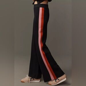 Maeve Black Joggers with Red and Pink Stripes